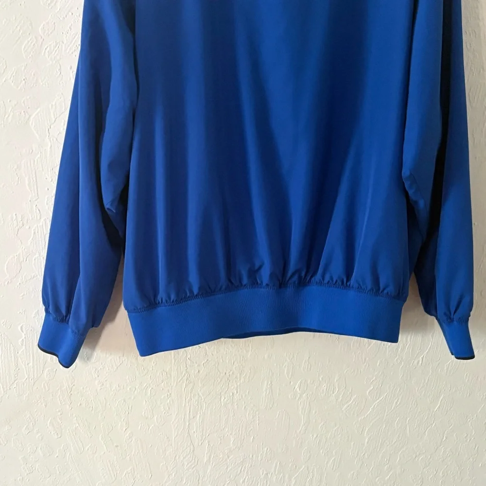 Cabela's‎ Windcrest Mens Blue Pullover Windbreaker Jacket Sz L V-Neck Lined Logo